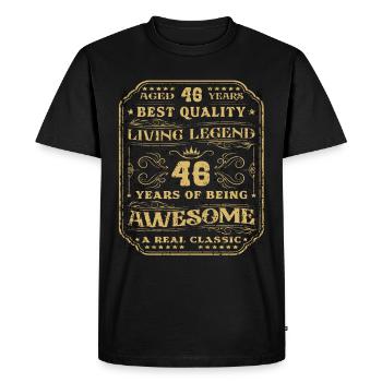 46 anniversaire 46 ans homme 46 ans légendaire 46 - T-shirt Premium bio Homme - noir - Devant - Nico (187cm)