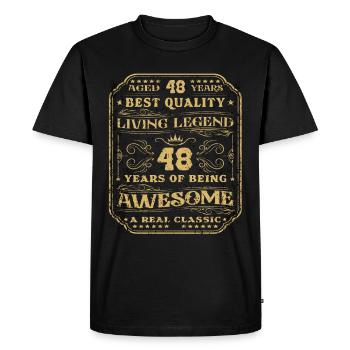 48 birthday 48 years man 48 years legendary 48 - Men's Premium Organic T-Shirt - black - Front - Nico (187cm)