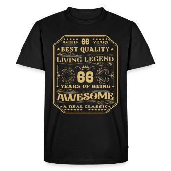66 anniversaire 66 ans homme 66 ans légendaire 66 - T-shirt Premium bio Homme - noir - Devant - Nico (187cm)
