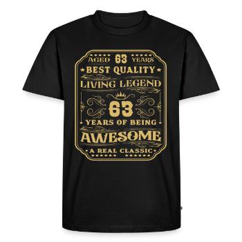 63 anniversaire 63 ans homme 63 ans légendaire 63 - T-shirt Premium bio Homme - noir - Devant - Nico (187cm)
