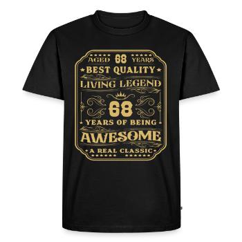 68 anniversaire 68 ans homme 68 ans légendaire 68 - T-shirt Premium bio Homme - noir - Devant - Nico (187cm)