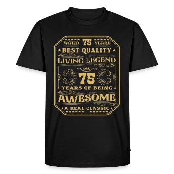 75 birthday 75 years man 75 years legendary 75 - Men's Premium Organic T-Shirt - black - Front - Nico (187cm)
