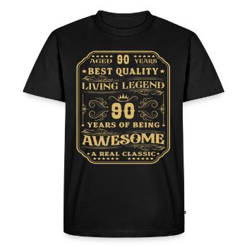 90 anniversaire 90 ans homme 90 ans légendaire 90 - T-shirt Premium bio Homme - noir - Devant - Nico (187cm)