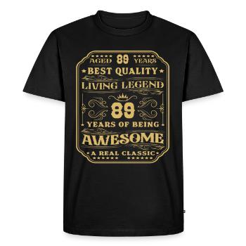 89 anniversaire 89 ans homme 89 ans légendaire 89 - T-shirt Premium bio Homme - noir - Devant - Nico (187cm)