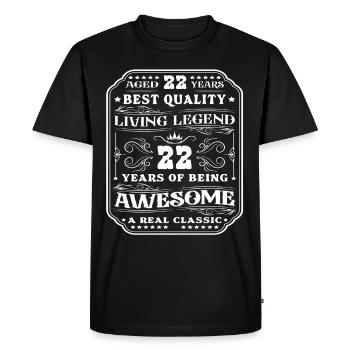 22 birthday 22 years man 22 years legendary 22 - Men's Premium Organic T-Shirt - black - Front - Nico (187cm)