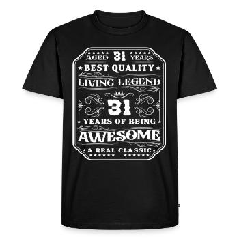 31 Birthday 31 years Man 31 years legendary 31 - Men's Premium Organic T-Shirt - black - Front - Nico (187cm)