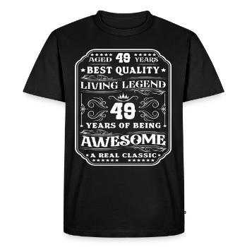 49 birthday 49 years man 49 years legendary 49 - Men's Premium Organic T-Shirt - black - Front - Nico (187cm)