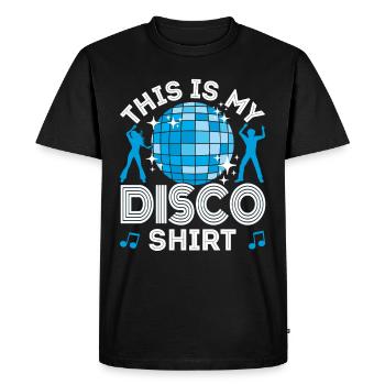 Disco 70s 80s Disco Party Outfit DiscoTheque - T-shirt Premium bio Homme - noir - Devant - Nico (187cm)