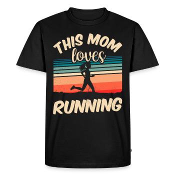 This mom loves running jogging runner mom - Men's Premium Organic T-Shirt - black - Front - Nico (187cm)