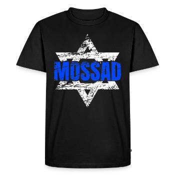 Mossad Israël Renseignement israélien Tel Aviv - T-shirt Premium bio Homme - noir - Devant - Nico (187cm)