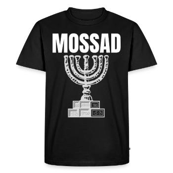 Mossad Israël Renseignement israélien Tel Aviv - T-shirt Premium bio Homme - noir - Devant - Nico (187cm)