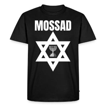 Mossad Israël Renseignement israélien Tel Aviv - T-shirt Premium bio Homme - noir - Devant - Nico (187cm)