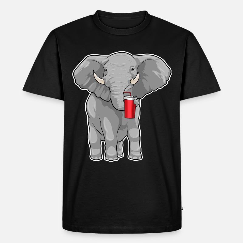 Elephant Drinking Cup - Men's Premium Organic T-Shirt - black
