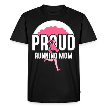 Fière coureuse Maman Jogging Running Mother - T-shirt Premium bio Homme - noir - Devant - Nico (187cm)