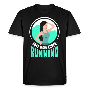 Cette maman adore courir coureur jogging maman - T-shirt Premium bio Homme - noir - Devant - Nico (187cm)