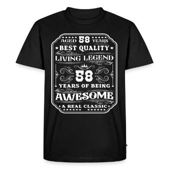 58 birthday 58 years man 58 years legendary 58 - Men's Premium Organic T-Shirt - black - Front - Nico (187cm)