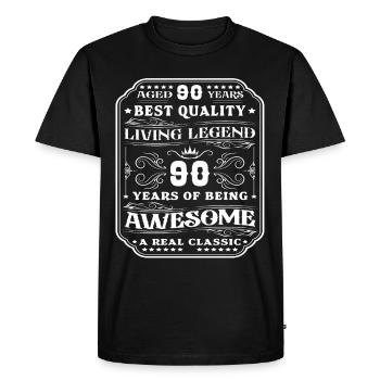 90 anniversaire 90 ans homme 90 ans légendaire 90 - T-shirt Premium bio Homme - noir - Devant - Nico (187cm)