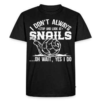 Snail Collector & Collection Lifestyle Schneckenhau - Men's Premium Organic T-Shirt - black - Front - Nico (187cm)