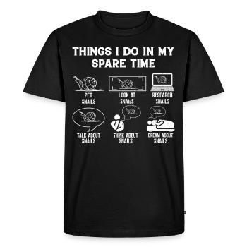 Snail Shell Lifestyle Snail Collector & Collection - Men's Premium Organic T-Shirt - black - Front - Nico (187cm)