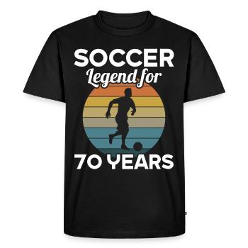 Cette légende du football a 70 ans et 70 ans - T-shirt Premium bio Homme - noir - Devant - Nico (187cm)