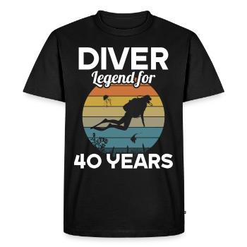 This diver legend is 40 years 40 birthday - Men's Premium Organic T-Shirt - black - Front - Nico (187cm)