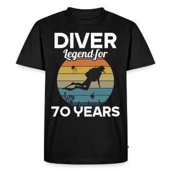 Cette légende de plongeur a 70 ans et 70 ans - T-shirt Premium bio Homme - noir - Devant - Nico (187cm)