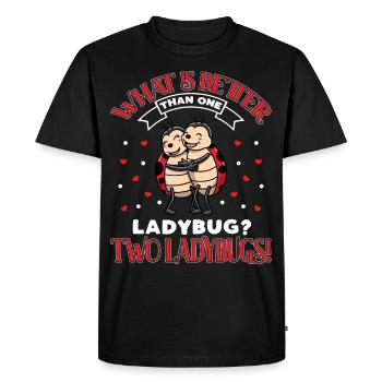 Two ladybug lovers ladybugs - Men's Premium Organic T-Shirt - black - Front - Nico (187cm)
