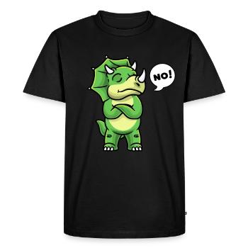 Persistent No Triceratops Dinosaur Dino - Men's Premium Organic T-Shirt - black - Front - Nico (187cm)