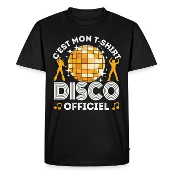 Disco Deguisement Tenue Années 80 Costume Annee 70 - T-shirt Premium bio Homme - noir - Devant - Nico (187cm)