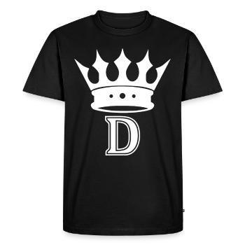 Lettre D Lettres Alphabet Couronne King Initiale - T-shirt Premium bio Homme - noir - Devant - Nico (187cm)
