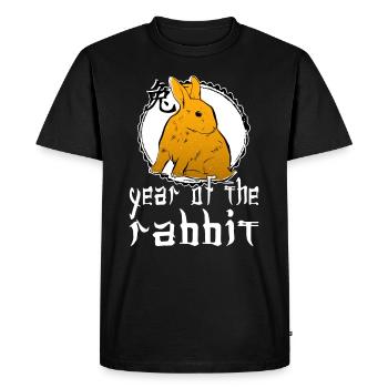 Personnage de lapin chinois Nouvel An 2023 - T-shirt Premium bio Homme - noir - Devant - Nico (187cm)