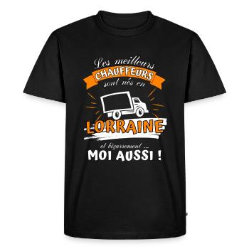 Cadeau Homme Chauffeur Poids Lourds Lorrain Noel - T-shirt Premium bio Homme - noir - Devant - Nico (187cm)