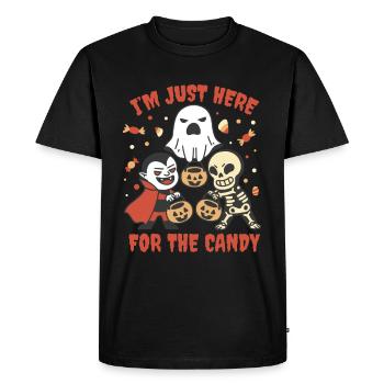 Bonbons d’Halloween - Je suis juste ici pour les bonbons - T-shirt Premium bio Homme - noir - Devant - Nico (187cm)
