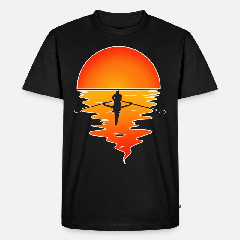 Ruderer Ruderboot Rudern - Männer Premium Bio T-Shirt - Schwarz