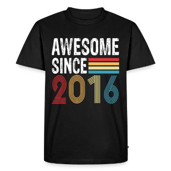 Awesome Since 2016 Birthday 2016 Vintage 2016 - Men's Premium Organic T-Shirt - black - Front - Nico (187cm)
