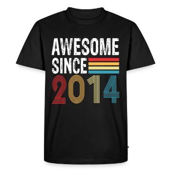 Génial depuis 2014 Anniversaire 2014 Millésime 2014 - T-shirt Premium bio Homme - noir - Devant - Nico (187cm)
