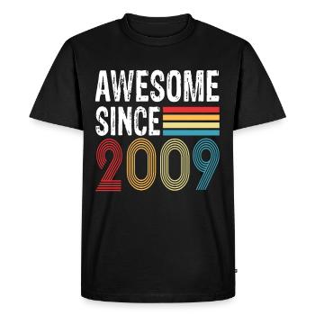 Awesome Since 2009 Birthday 2009 Vintage 2009 - Men's Premium Organic T-Shirt - black - Front - Nico (187cm)