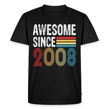 Awesome Since 2008 Birthday 2008 Vintage 2008 - Men's Premium Organic T-Shirt - black - Front - Nico (187cm)