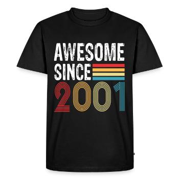 Awesome Since 2001 Birthday 2001 Vintage 2001 - Men's Premium Organic T-Shirt - black - Front - Nico (187cm)