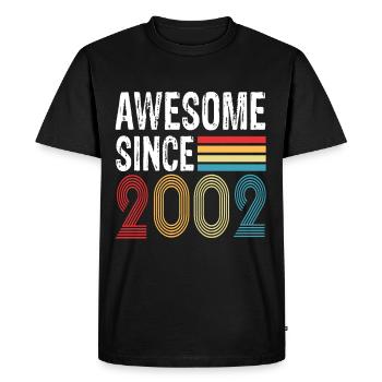 Génial depuis 2002 Anniversaire 2002 Millésime 2002 - T-shirt Premium bio Homme - noir - Devant - Nico (187cm)