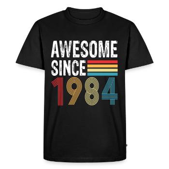 Génial depuis 1984 Anniversaire 1984 Millésime 1984 - T-shirt Premium bio Homme - noir - Devant - Nico (187cm)