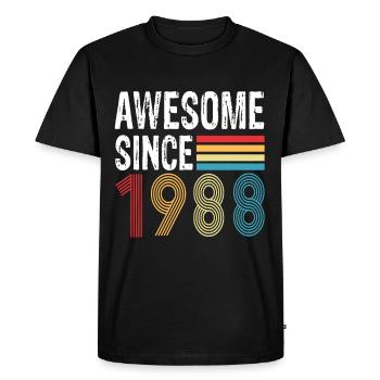 Awesome Since 1988 Birthday 1988 Vintage 1988 - Men's Premium Organic T-Shirt - black - Front - Nico (187cm)
