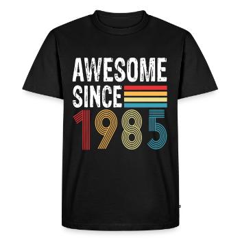 Génial depuis 1985 Anniversaire 1985 Millésime 1985 - T-shirt Premium bio Homme - noir - Devant - Nico (187cm)