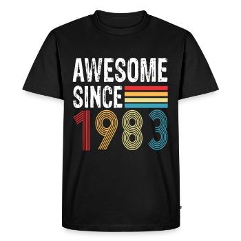 Génial depuis 1983 Anniversaire 1983 Millésime 1983 - T-shirt Premium bio Homme - noir - Devant - Nico (187cm)
