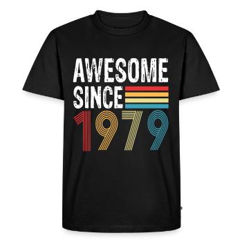 Génial depuis 1979 Anniversaire 1979 Millésime 1979 - T-shirt Premium bio Homme - noir - Devant - Nico (187cm)