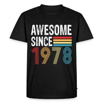 Awesome Since 1978 Birthday 1978 Vintage 1978 - Men's Premium Organic T-Shirt - black - Front - Nico (187cm)