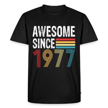 Awesome Since 1977 Birthday 1977 Vintage 1977 - Men's Premium Organic T-Shirt - black - Front - Nico (187cm)