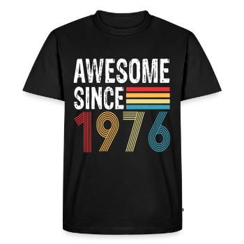Awesome Since 1976 Geburtstag 1976 Vintage 1976 - Männer Premium Bio T-Shirt - Schwarz - Vorne - Nico (187cm)