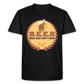 Brasser de la bière Profiter d’une répétition vide - T-shirt Premium bio Homme - noir - Devant - Nico (187cm)