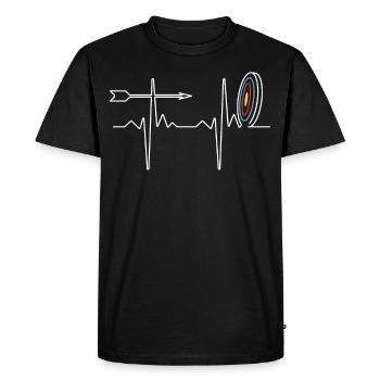 Arc de tir à l’arc rétro et arc flèche - T-shirt Premium bio Homme - noir - Devant - Nico (187cm)